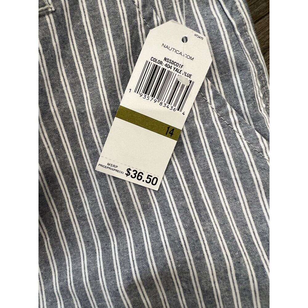 Nautica Boys Shorts Size 14 NWT Blue & White Stripe- Beach Family Photos - Picture 2 of 4
